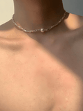 Coverwin pearl jewelry simple silver necklace na1297
