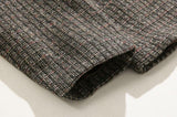 Coverwin 2024 New Fashion Men Spring outfit  No. 5563 BROWN WOVEN PLAID COLLARLESS JK