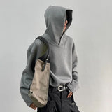 Coverwin Outfit Korean style lazy style niche personality solid color hooded sweatshirt men's American high-end stylish casual hoodie jacket