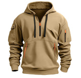 Coverwin Autumn New Fashionable Men's Sports Hoodie Zipper Hoodie Quarter Zipper Outdoor Loose Men's Coat Hoodie
