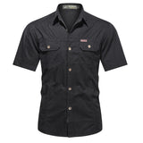 Coverwin New Summer Warrior Shirt Men's Work Clothes Cotton Work Clothes Outdoor Loose Men's Soft Skin Friendly Short Sleeves
