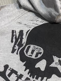 Coverwin-Fresh Fashion Solid Rivet Element Hoodies Skulls Badge Zip Up Couple Autumn Sweatshirts Oversizeds Lazy Wind Jacket Hoodies