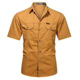Coverwin New Summer Warrior Shirt Men's Work Clothes Cotton Work Clothes Outdoor Loose Men's Soft Skin Friendly Short Sleeves