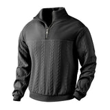 Coverwin 2025 Autumn/Winter New Men's Stand Up  Pullover Loose Sports Shirt Fashion Thick Bottom Solid Color Long Sleeve