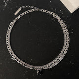 Coverwin BLACK GEM DOUBLE LAYER MULTI-CHAIN NECKLACE