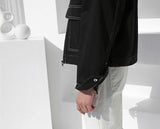 Coverwin 2024 New Fashion Men Spring outfit  No. 5290 BLACK STITCHED OUTLINE DENIM JK