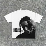 Coverwin Street TS-I Feel Like I'm Chosen Print 100% Cotton T-Shirt