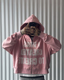 Coverwin Harajuku PiNk Letter Hoodies Women Streetwear Vintage Oversized Zip Hoodie Y2k Top Sweatshirt Tracksuit Casual Men Clothing