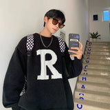 Coverwin Outfit Korean Black Personality Sweater Men's Thickened Autumn and Winter New Y2K American High Street Niche Lazy Style Sweater Jacket