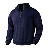 Coverwin 2025 Autumn/Winter New Men's Stand Up  Pullover Loose Sports Shirt Fashion Thick Bottom Solid Color Long Sleeve