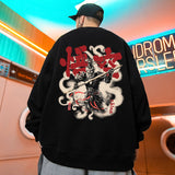 Coverwin Round Neck Hoodie Men's Dark God Wukong High Street Hip-hop Loose Long Sleeved Top 2025 New Spring and Autumn Versatile Casual