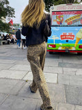 Coverwin 2024 American New Retro Leopard Women Baggy Jeans Y2K Street Fashion Gothic Loose High Waist Casual Wide Leg Denim Trousers