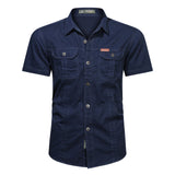 Coverwin New Summer Warrior Shirt Men's Work Clothes Cotton Work Clothes Outdoor Loose Men's Soft Skin Friendly Short Sleeves