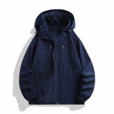 Coverwin 2025 Men's Sunscreen Jacket Spring and Autumn UV Protection Casual Hooded Outdoor Coat Pocket Lightweight Sunscreen Clothing