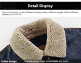 Coverwin Winter New Men's Fashionable Denim Jacket, Warm Fleece Thick Men's Jacket, Casual Loose Single Breasted Men's Clothing