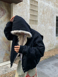 Coverwin-Hoodies Y2k Oversized Tops Mens Winter Clothes Streetwear Hip Hop Fox Fur Thick Korea Zip Up Hoodie Punk Hombre Kpop Coats Men