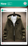 Coverwin 2025 Autumn/Winter Fashion Stormtrooper Jacket with Thick Fleece, Anti Cold and Warm Insulation, Multi Pocket Hoodie