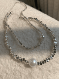 Coverwin pearl jewelry simple silver necklace na1297