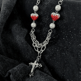 Coverwin CROSS PEARL CHAIN NECKLACE