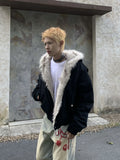 Coverwin-Hoodies Y2k Oversized Tops Mens Winter Clothes Streetwear Hip Hop Fox Fur Thick Korea Zip Up Hoodie Punk Hombre Kpop Coats Men
