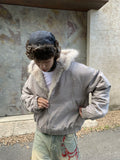Coverwin-Hoodies Y2k Oversized Tops Mens Winter Clothes Streetwear Hip Hop Fox Fur Thick Korea Zip Up Hoodie Punk Hombre Kpop Coats Men