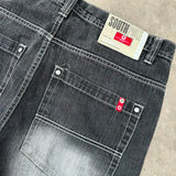 Coverwin Y2K baggy Jeans Retro Embroidery High Quality Jeans Fashion Hip Hop Gothic Street Harajuku Loose Wide Leg Jeans Mens and Womens