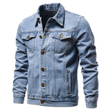 Coverwin 2025 Spring and Autumn New Men's Cotton Single breasted Cowboy Jacket Fashion Casual Collar Cowboy Jacket