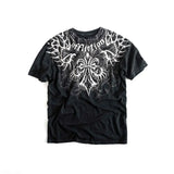 Coverwin Y2K New Affliction Retro Harajuku Printed Pattern Short Sleeve Couple Street Hip Hop Versatile Casual Cotton Round Neck Tops