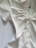 Coverwin-90s Vintage Clothes Women Summer Y2k Top T shirt Bow Crop Sexy Lace Casual Korea Short sleeve White Tees Bady Harajuku Femme Tee
