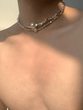 Coverwin pearl jewelry simple silver necklace na1297