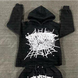 Coverwin Spider Letter Printed Hoodie Aesthetic Creativity Hooded Sweatshirt Y2K Clothing Women's Jacket Top Men's Hoodie Punk Pullover