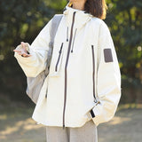 Coverwin 2025 Hooded Jacket Men's Outdoor Sports Waterproof Loose Cool Fashionable Zipper Fashionable Long Sleeved Energetic Jacket