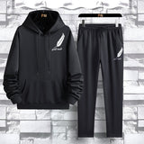 Coverwin 2025 Spring and Autumn New Men's Hoodie Two Piece Set Fashionable Fleece Warm Casual Hoodie Sweatshirt Sport Set