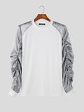 Coverwin Mens Metallic Patchwork Crew Neck Pullover Sweatshirt SKUK28502