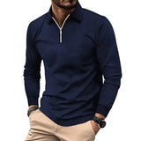 Coverwin 2025 Spring and Autumn New Men's Flip Collar Zipper Long Sleeve Hoodie Men's Loose Casual Sweatshirt