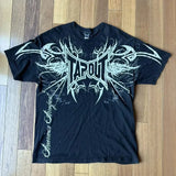 Coverwin Tapout T Shirt Y2K Clothes Mens American Hip Hop  Letter Graphic Print Oversized TShirt Gothic Round Neck Short Sleeve Tops