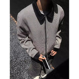 Coverwin Outfit American Retro Color-blocked Houndstooth Short Coat Men Trendy Spring Autumn Y2K High End Handsome Small Fragrant Apel Jacket