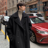 Coverwin Men Winter Outfit Winter High Quality Woolen Trench Coats Men Korean Style Luxury Male Casual Trenchcoat Men's Streetwear Gray/Khaki/Black