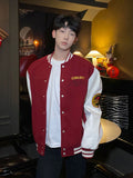 Coverwin Outfit Trendy Korean Men's New Rose Red Baseball Uniform Street Personality Spring and Autumn American Retro Loose Casual Jacket