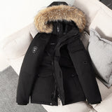 Coverwin 2025 Winter New Men's Solid Color Hooded Windproof and Cold Proof Thick Warm Down Jacket Fashion Casual Cotton Jacket
