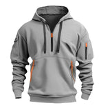 Coverwin Autumn New Fashionable Men's Sports Hoodie Zipper Hoodie Quarter Zipper Outdoor Loose Men's Coat Hoodie