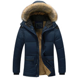 Coverwin Winter New Men's Detachable Cotton Jacket, Casual Solid Color Velvet Warm Medium Length Cotton Jacket, Men's Jacket