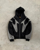 Coverwin Gothic Retro Harajuku Star Embroidered Letter Oversized Hoodie Men's And Women's Y2K American Hip-hop New Trend Sports Hoodie