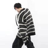 Coverwin Outfit Fashionable Korean Retro Striped Sweaters Men Women Autumn Winter Trendy Y2K Versatile Round Neck Tops Stylish Pullover Sweaters