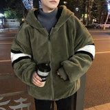 Coverwin Y2K Fashion Gothic Punk Style Winter Lambswool Coat Male Korean Version Trend Handsome Loose BF Joker Cotton-padded Jacket Tops