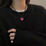 Coverwin " Red Heart Chain" Necklaces