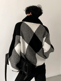 Coverwin  black and white high-end design turtleneck sweater na673