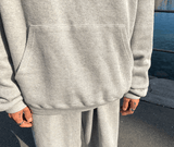 Coverwin  3135 GRAY KNITTED HOODIE AND WIDE SWEATPANTS (TOP & BOTTOM)