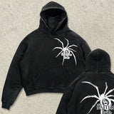 Coverwin Harajuku spider fashion hoodies women American retro street for Men y2k tops Goth streetwear oversized sweatshirt men clothing