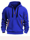 Coverwin Autumn New Fashionable Men's Sports Hoodie Zipper Hoodie Quarter Zipper Outdoor Loose Men's Coat Hoodie